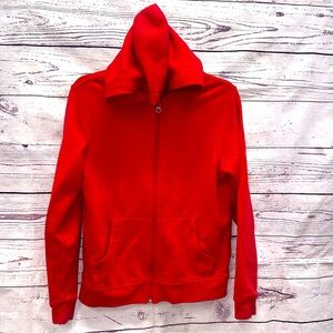 Hanna Anderson Red Hooded Zip-Up Sweatshirt Size 140cm/10